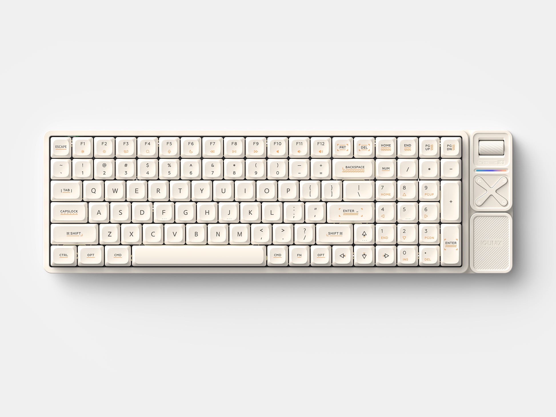 Magi96 Pro compact full-size 96 percent 键盘 with number pad, cream 键帽