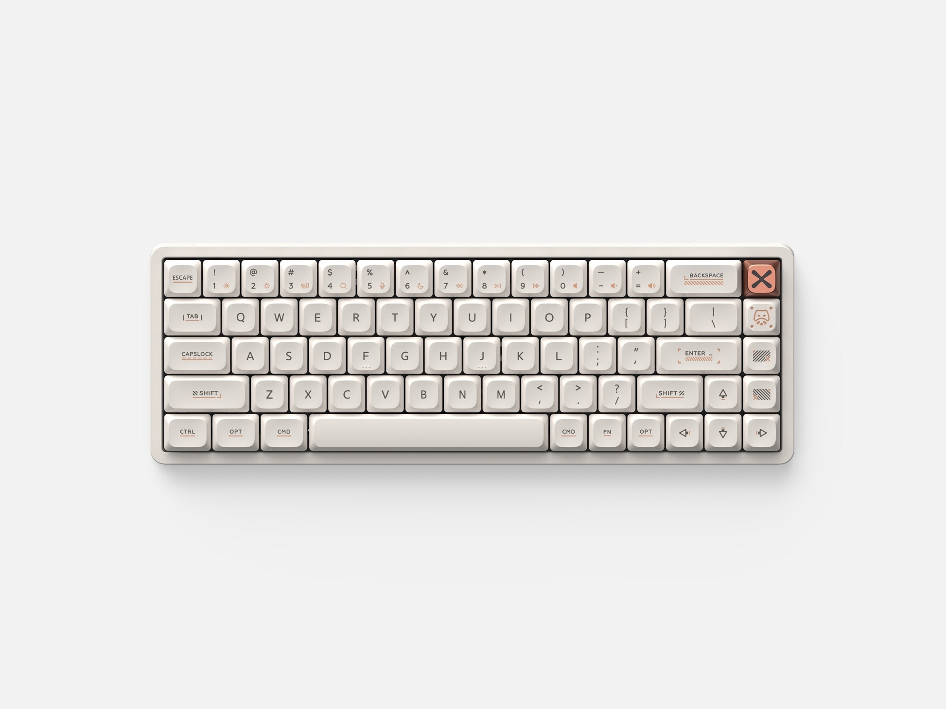 creamy white low-profile aluminum 机械键盘